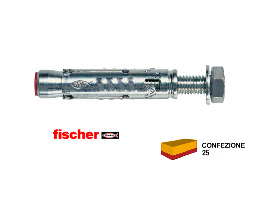TA M - S Tassello Acciaio Espansione con Vite TE d.10-12-15 pz.50 | Fischer - immagine 2